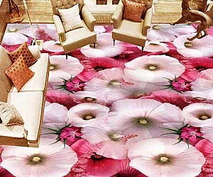3d Colourful Rose Flooring